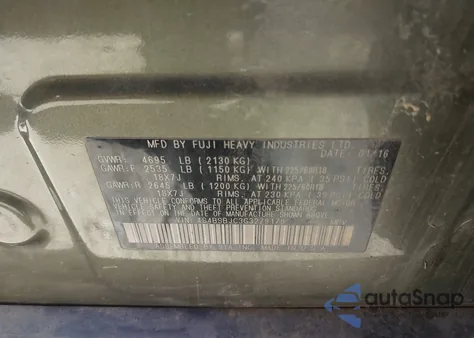 2016 Subaru Outback 2.5I Limited from USA, damaged, VIN 4S4BSBJC3G3279178